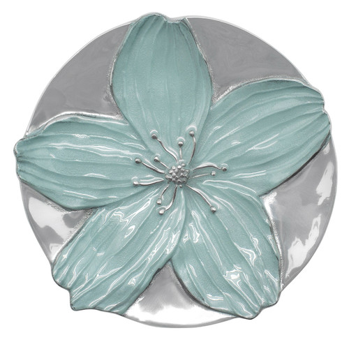 Robin Egg Floral Trinket Dish by Mariposa