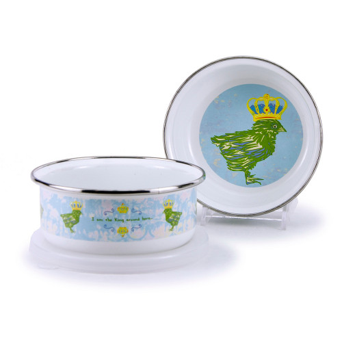 Chirp Boy Child Bowl with Lid by Golden Rabbit