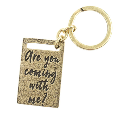 Are You Coming With Me? Antique Brass Key Ring - Lenny & Eva