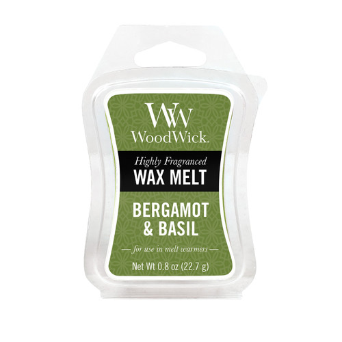 WoodWick Candles Bergamot & Basil 0.8 oz. Mini Hourglass Wax Melt