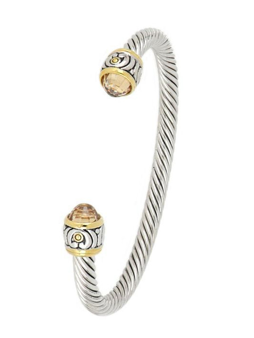 Nouveau Small Wire Cuff Bracelet - Champagne by John Medeiros