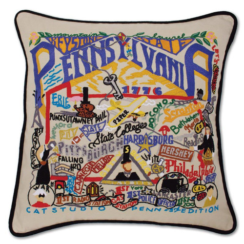 Pennsylvania XL Hand-Embroidered Pillow by Catstudio