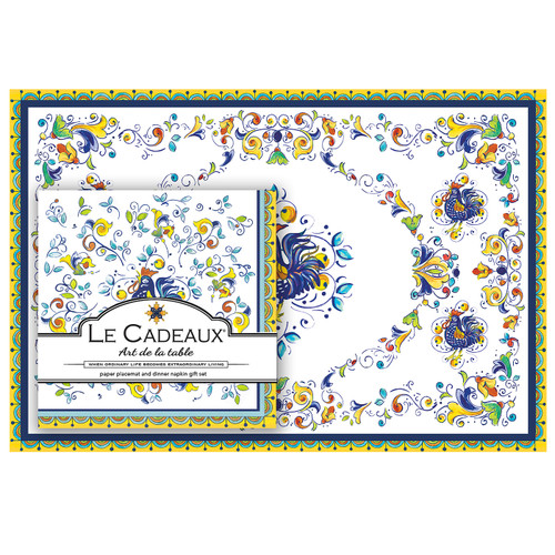 Florence Placemats with Dinner Napkins Gift Set (Pack of 20) by Le Cadeaux