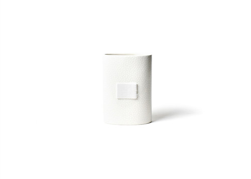 White Small Dot Mini Oval Vase by Happy Everything!