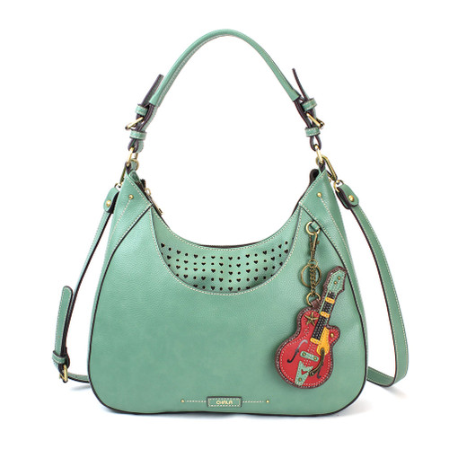 Teal Guitar Sweet Hobo Tote by Chala