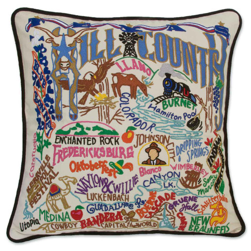 Hill Country Hand-Embroidered Pillow by Catstudio
