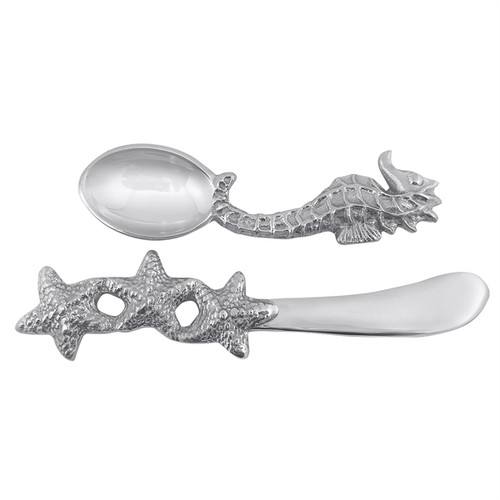 Seahorse Spoon & Starfish Spreader Set by Mariposa