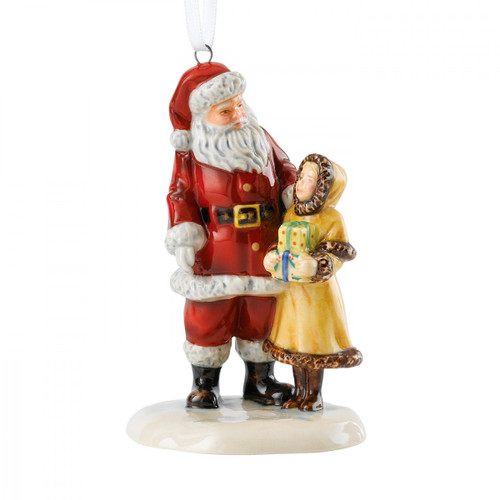 Santa With Girl Ornament by Royal Doulton