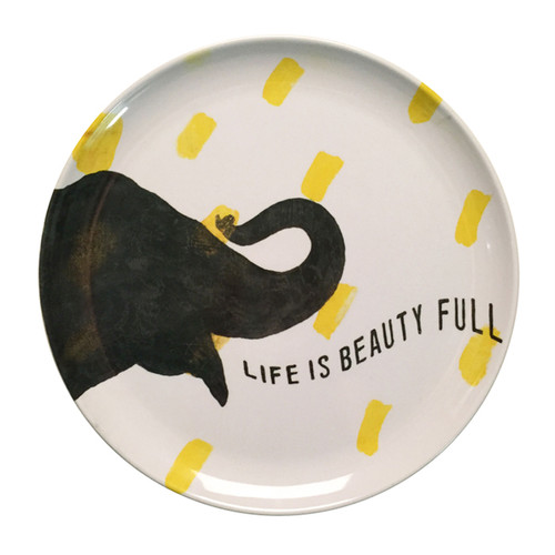 10" Smart Elephant Melamine Plates (Set of 4) by Sugarboo Designs
