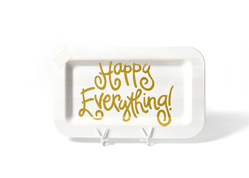 White Stripe Happy Everything Mini Rectangle Platter by Happy Everything!