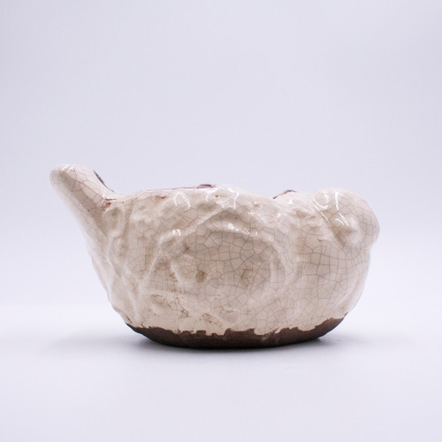 Silver Spruce & Cedar Tips Holiday Pottery Bird Swan Creek Candle (Color: White)