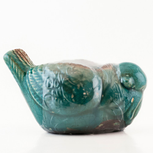 Honey Soaked Apples Bird Pottery Swan Creek Candle (Color: Turquoise)