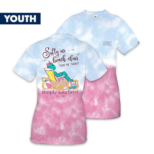 Large Salty Air Beach Chair YOUTH Short Sleeve Tee by Simply Southern