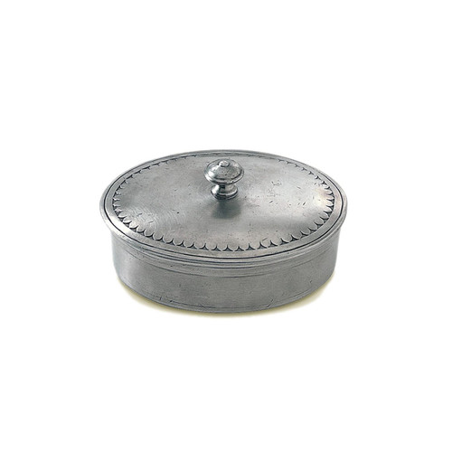 Small Oval Lidded Box by Match Pewter