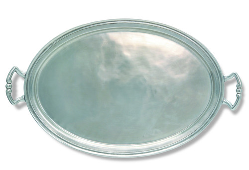 Extra Large Oval Tray with Handles by Match Pewter