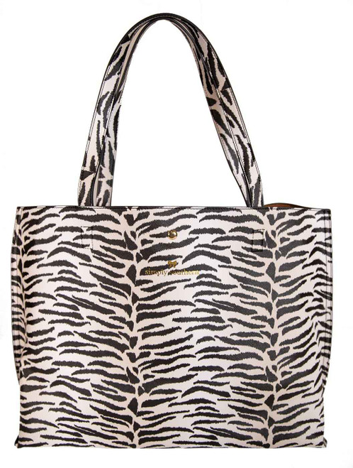 Zebra Leather Bookbag by Simply Southern