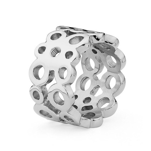 Size 7.5 Silver Ancona Basic Interchangeable Ring  by Qudo Jewelry