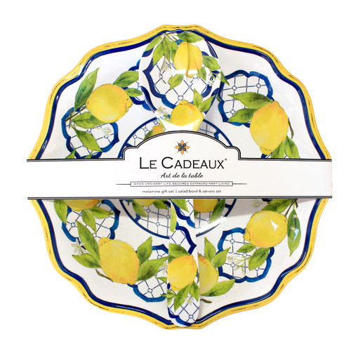 Palermo 13.75" Salad Bowl & Server Gift Set by Le Cadeaux
