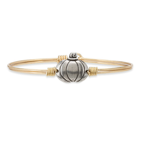 Petite Pumpkin Brass Tone Bangle Bracelet by Luca and Danni