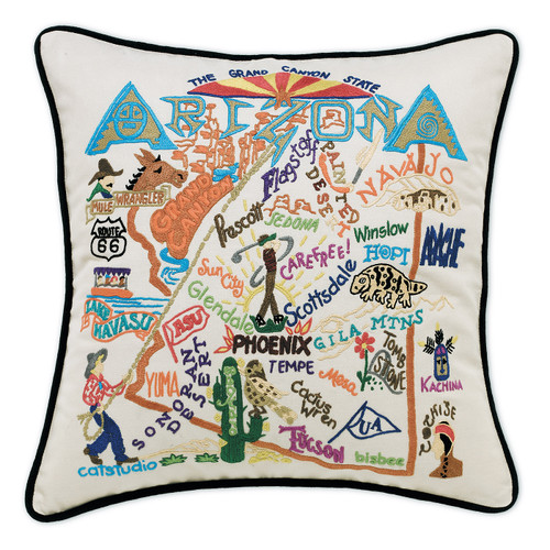 Arizona Hand-Embroidered Pillow by Catstudio