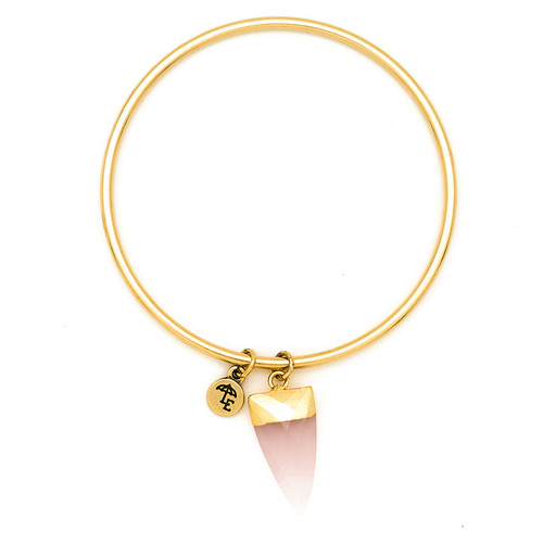 Rose Quartz Arrow Bangle - Lenny & Eva