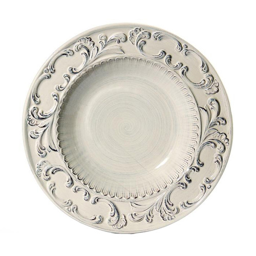(E) Baroque Cream Large Pasta Bowl 15"D - Intrada Italy