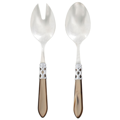 Vietri Aladdin Brilliant Taupe Salad Server Set