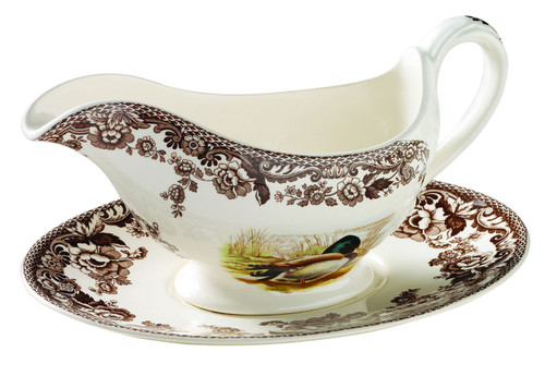 Woodland Mallard/Snipe/Rabbit Sauce Boat And Stand by Spode
