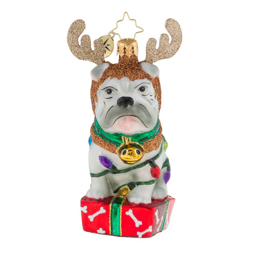 Deer Little Bull Dog Ornament by Christopher Radko