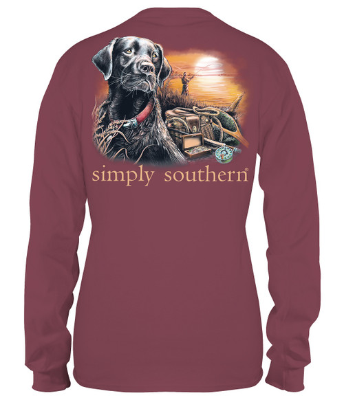 Small Lake Maroon Unisex Long Sleeve Tee by Simply Southern