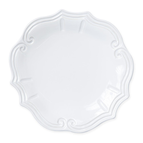 Vietri Incanto Stone White Baroque Dinner Plate