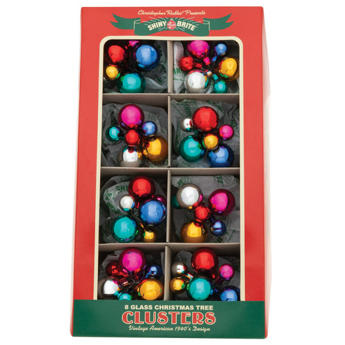 Christmas Confetti 6PC 1" & 0.5" Clusters  (Set of 8) by Christopher Radko