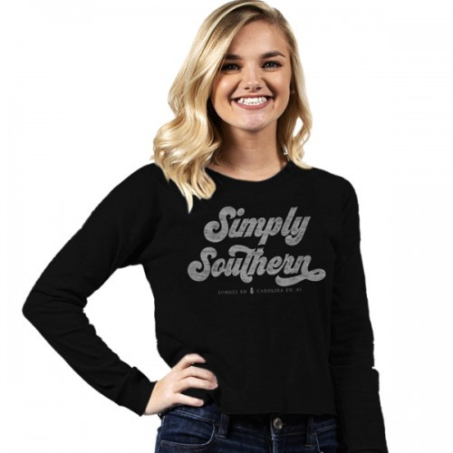 XLarge Logo Black Shortie Long Sleeve Tee by Simply Southern