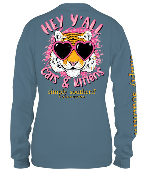 Large Cats & Kittens Stone Long Sleeve Tee by Simply Southern