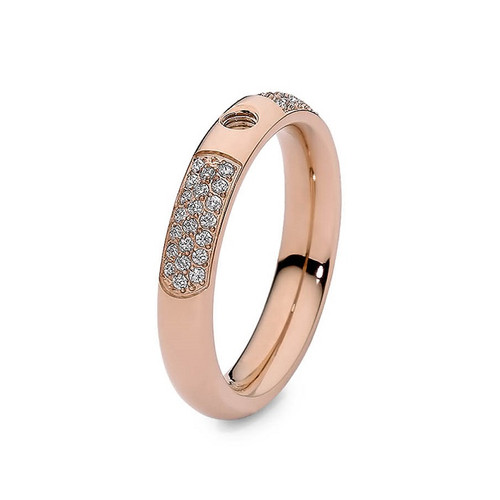 Size 9 Rose Gold with Crystals Deluxe Basic Small Interchangeable Ring by Qudo Jewelry