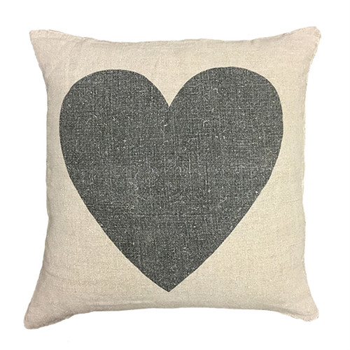 24" x 24" Black Heart Pillow by Sugarboo Designs