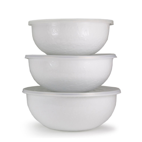 Set of 3 - White Mixing Bowls by Golden Rabbit
