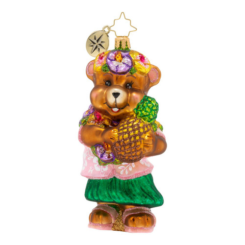 Maui Wowie Teddy Ornament by Christopher Radko