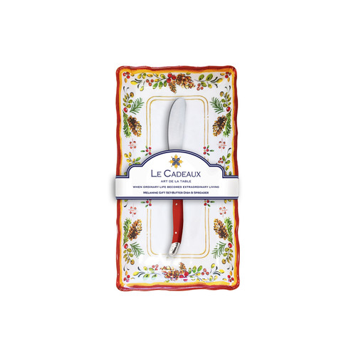Noelle Butter Dish & Butter Spreader Gift Set by Le Cadeaux