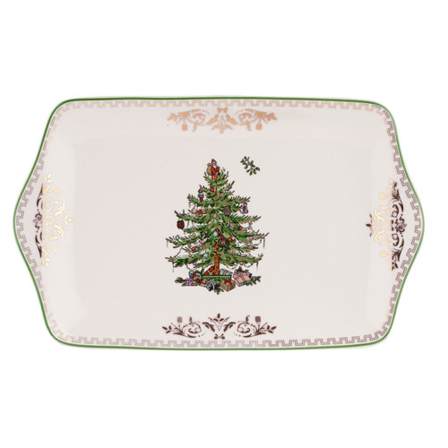 Christmas Tree Gold Dessert Tray by Spode