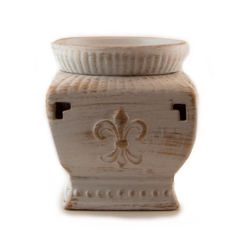 White and Gold Fleur de Lis Radiant Fragrance Warmer