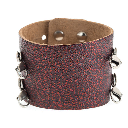 Wine Wide Cuff - Silver Finish - Lenny & Eva