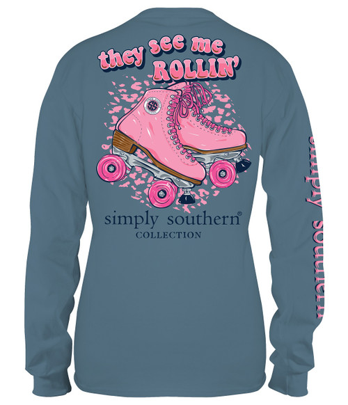 Large See Me Rollin Stone Long Sleeve Tee by Simply Southern