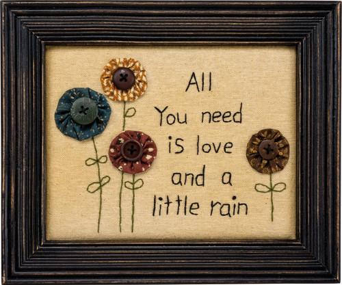 A Little Rain Stitchery Sign - Primitives by Kathy