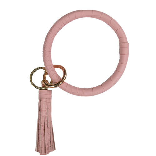 Alligator Light Pink Bangle Key Ring by Simply Southern