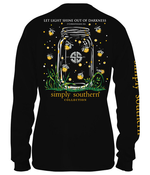 XXLarge Let Light Shine Black Long Sleeve Tee by Simply Southern