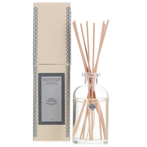 Grey Vetiver Aromatic Reed Diffuser Votivo Candle