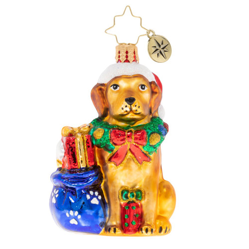 Noble Yellow Lab Little Gems Ornament by Christopher Radko