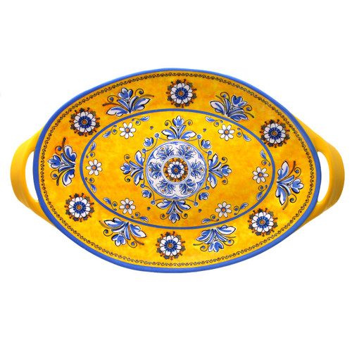 Benidorm 18" Large Two-Handled Oval Platter by Le Cadeaux