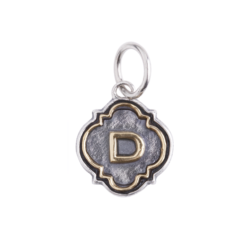 Letter "D" Quatrefoil Insignia Charm by Waxing Poetic